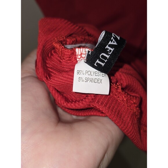 Zaful Women's Red‎ Summer Sleeveless Bodycon Dress Crew Neck Ribbed Tank Size 4 - Picture 6 of 7